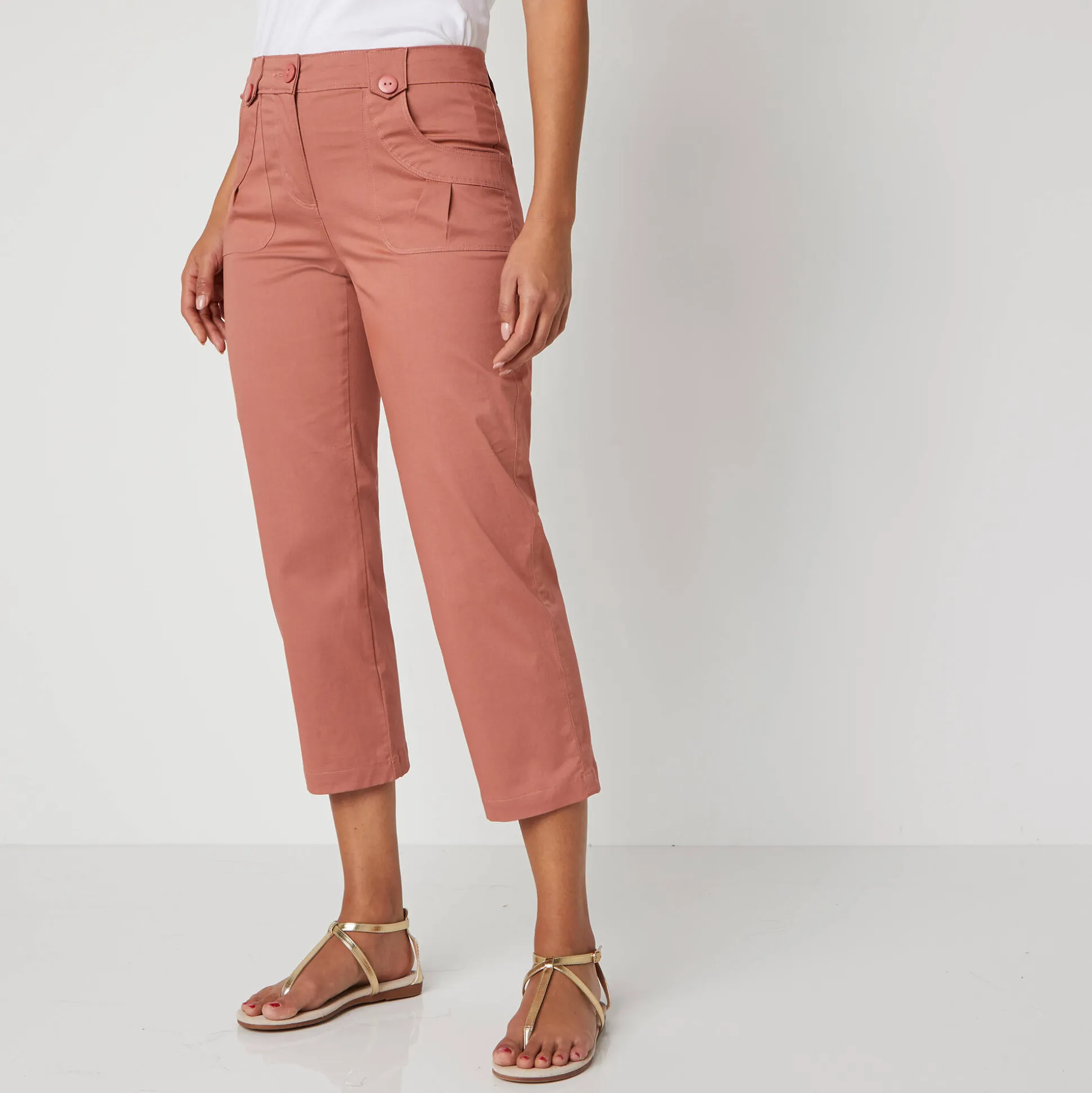 Rechte 7/8-broek met stretch