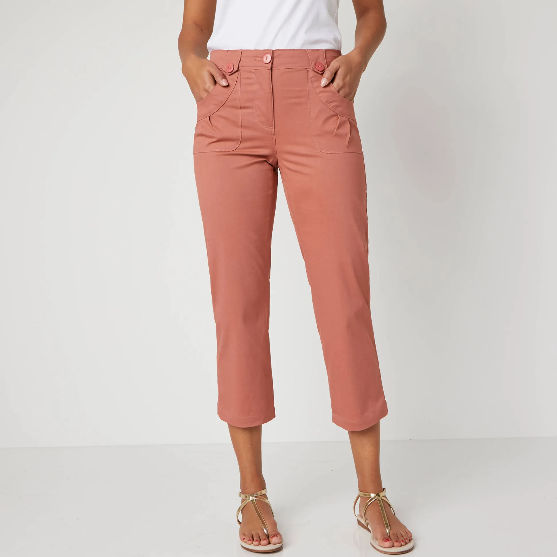 Rechte 7/8-broek met stretch