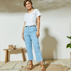 Rechte 7/8-broek met stretch