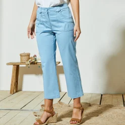 Rechte 7/8-broek met stretch
