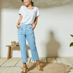 Rechte 7/8-broek met stretch
