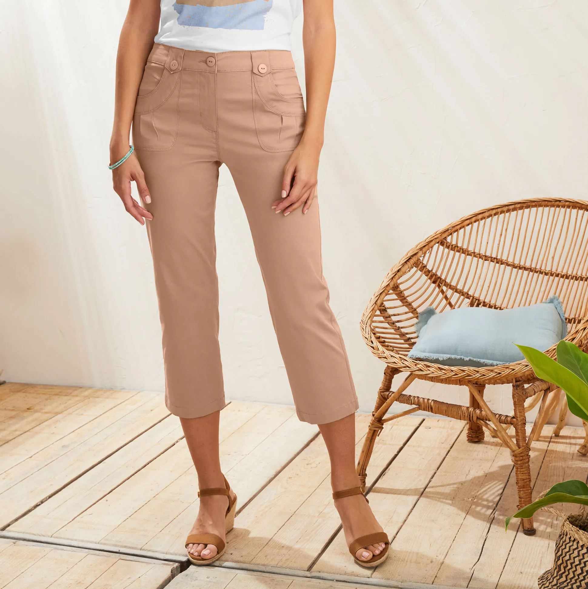 Rechte 7/8-broek met stretch