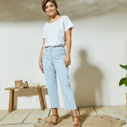 Rechte 7/8-broek met stretch