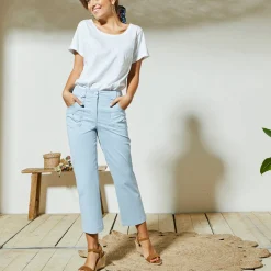 Rechte 7/8-broek met stretch