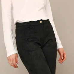 Rechte broek, suedinetricot