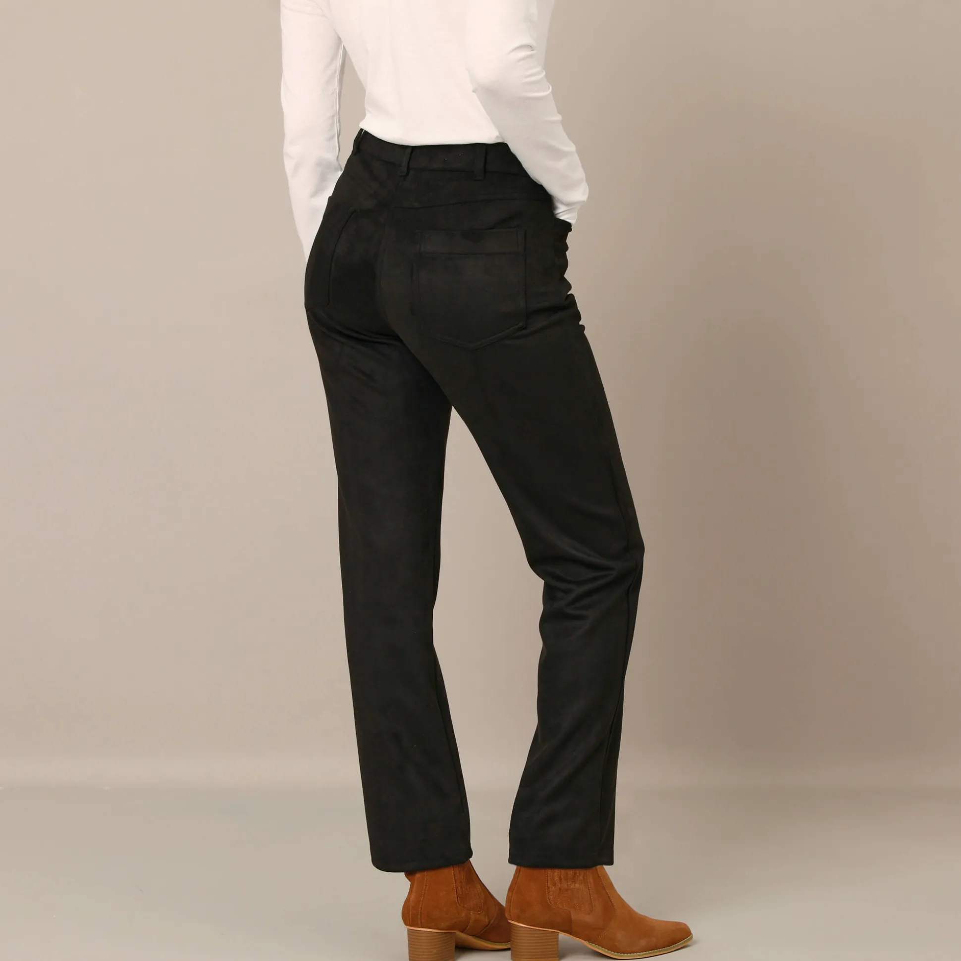 Rechte broek, suedinetricot