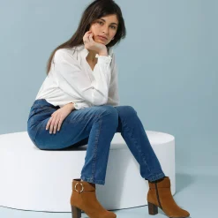 Rechte jeans met deelnaden, speciaal voor kleine lengtes