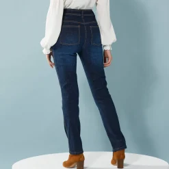 Rechte jeans met deelnaden, kleine lengtes