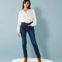 Rechte jeans met deelnaden, speciaal voor kleine lengtes