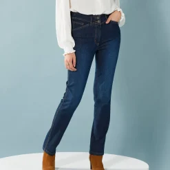 Rechte jeans met deelnaden, speciaal voor kleine lengtes