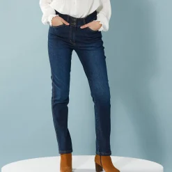 Rechte jeans met deelnaden, speciaal voor kleine lengtes