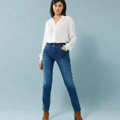 Rechte jeans met deelnaden, kleine lengtes