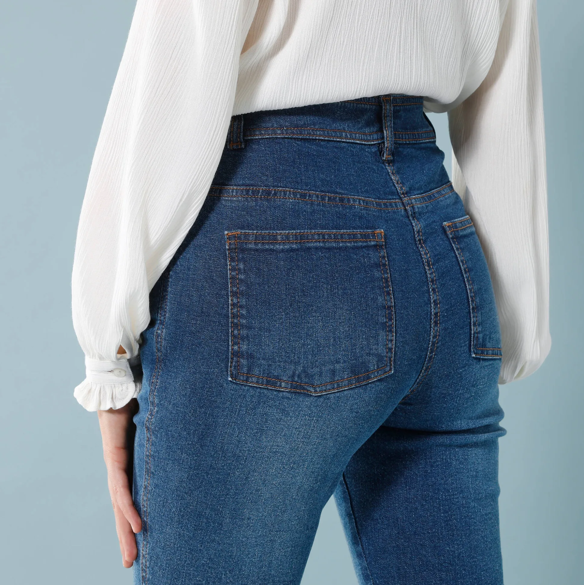 Rechte jeans met deelnaden, kleine lengtes