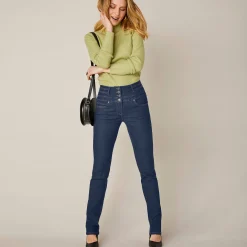 Rechte jeans met hoge taille - kleine lengte