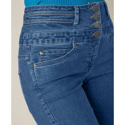 Rechte jeans met hoge taille - kleine lengte