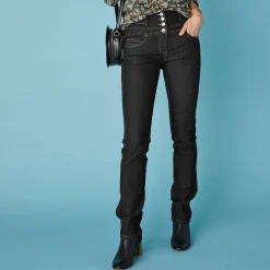 Rechte jeans met hoge taille - kleine lengte