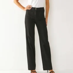 Rechte, ruime jeans, hoge taille