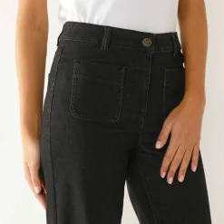 Rechte, ruime jeans, hoge taille