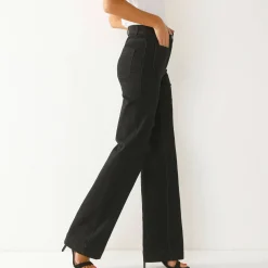 Rechte, ruime jeans, hoge taille