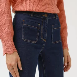Rechte, ruime jeans, hoge taille