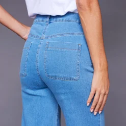 Rechte, ruime jeans, hoge taille