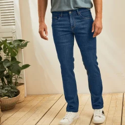 Rechte stretchjeans, afgerond onder de buik - binnenpijplengte 72 cm