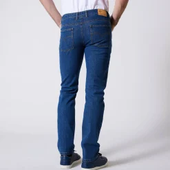 Rechte stretchjeans, afgerond onder de buik - binnenpijplengte 72 cm