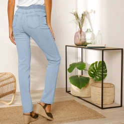 Rechte 'ultracomfortabele' jeans met elastische taille