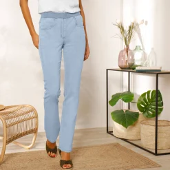 Rechte 'ultracomfortabele' jeans met elastische taille