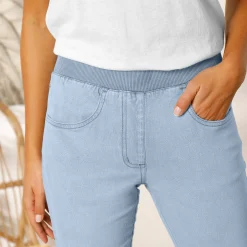 Rechte 'ultracomfortabele' jeans met elastische taille