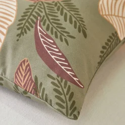 Rechthoekige kussenhoes met bladerenprint - set van 2