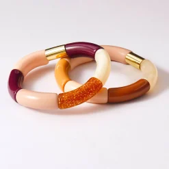 Rekbare armband met kralen - set van 2