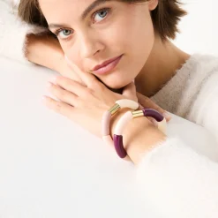 Rekbare armband met kralen - set van 2