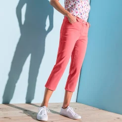 Rekbare 3/4-broek in rekbaar katoen met 'platte buik'-effect