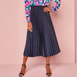Rok in glanzend plissétricot