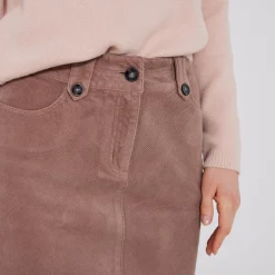 Rok in ribvelours met A-lijn