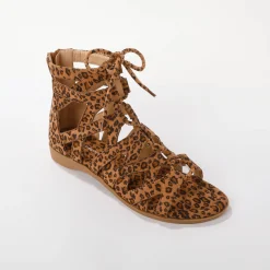 Romeinse sandalen met luipaardmotief