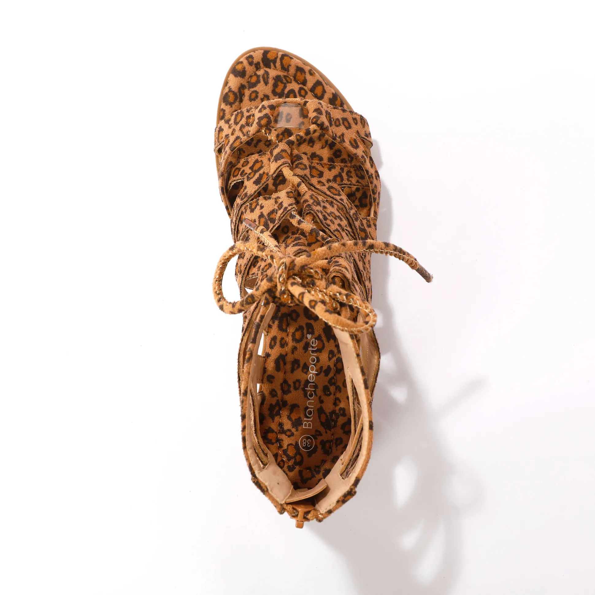 Romeinse sandalen met luipaardmotief