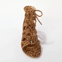Romeinse sandalen met luipaardmotief