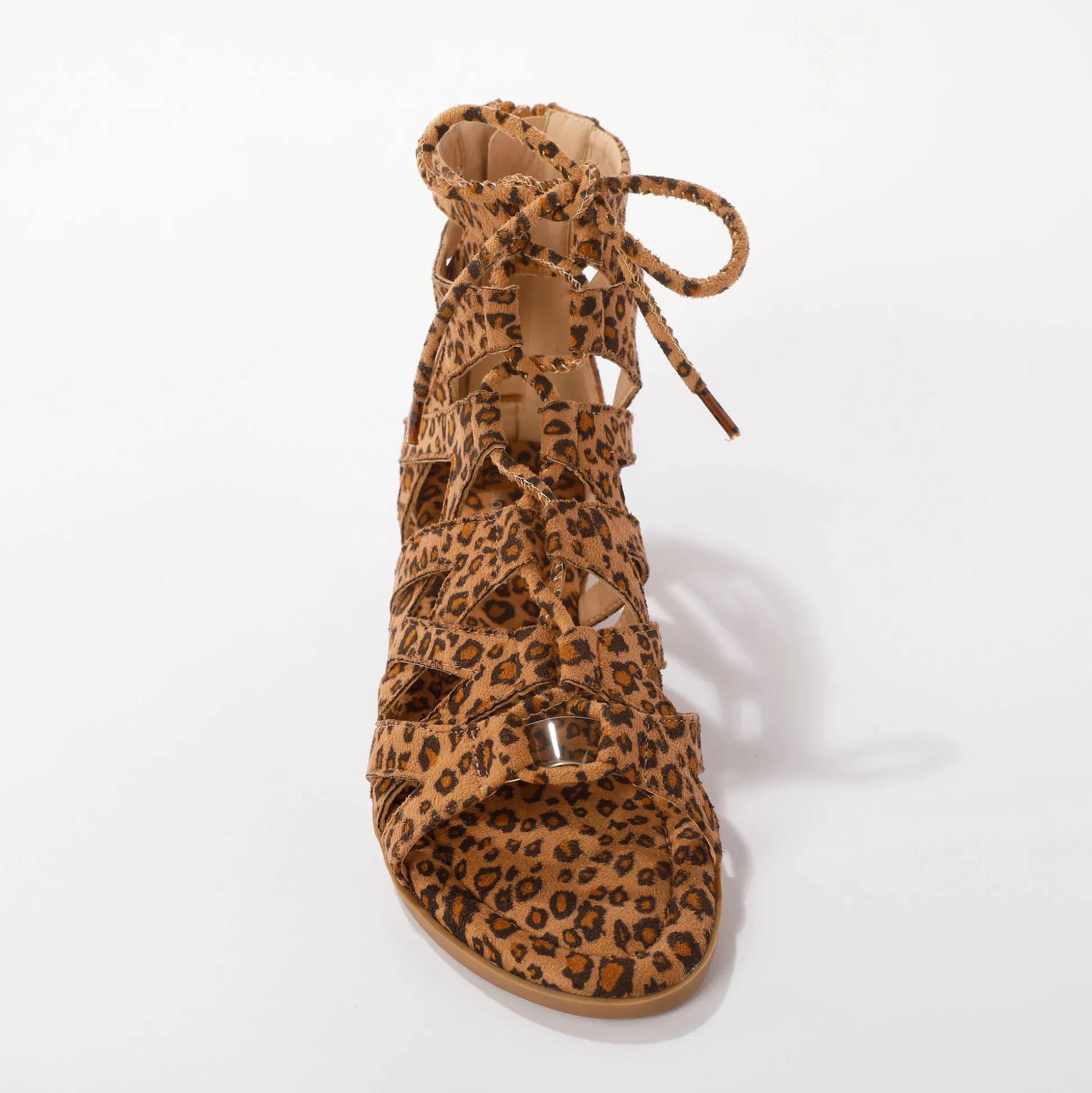 Romeinse sandalen met luipaardmotief
