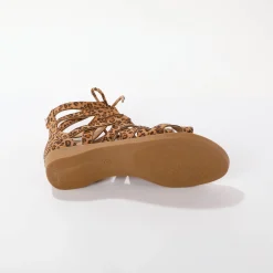 Romeinse sandalen met luipaardmotief