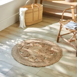 Rond tapijt in jute