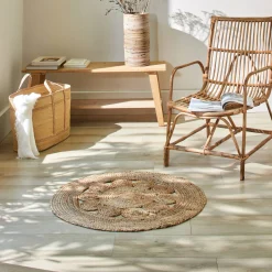 Rond tapijt in jute