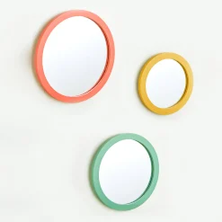 Ronde, gekleurde spiegel - set van 3