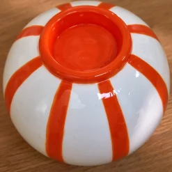 Ronde kaarshouder met oranje strepen