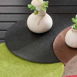Ronde placemat in bamboe - Set van 4