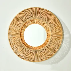 Ronde spiegel in rotan