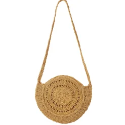 Ronde tas in 'zon' model, in gevlochten jute