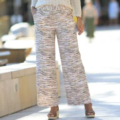 Ruime, bedrukte broek, elastische taille