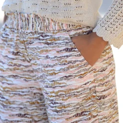 Ruime, bedrukte broek, elastische taille